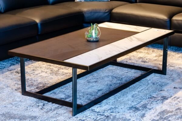 Modrest Fargo - Modern Ceramic & Grey Walnut Coffee Table - Image 5