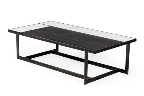 Modrest Fargo - Modern Ceramic & Grey Walnut Coffee Table - Image 2