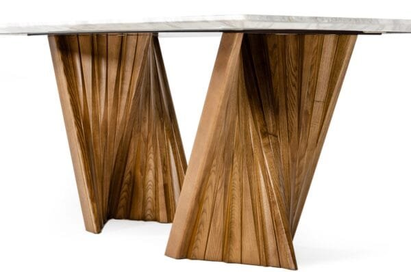 Modrest Cadence - Modern Walnut & Marble Dining Table - Image 5