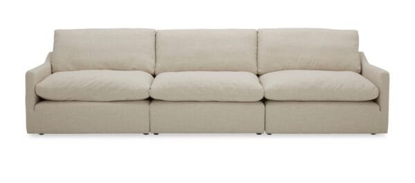 Divani Casa Fedora - Modern White Fabric Sectional Sofa + Ottoman - Image 5