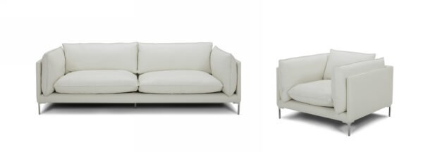 Divani Casa Harvest - Modern White Full Leather Sofa - Image 2