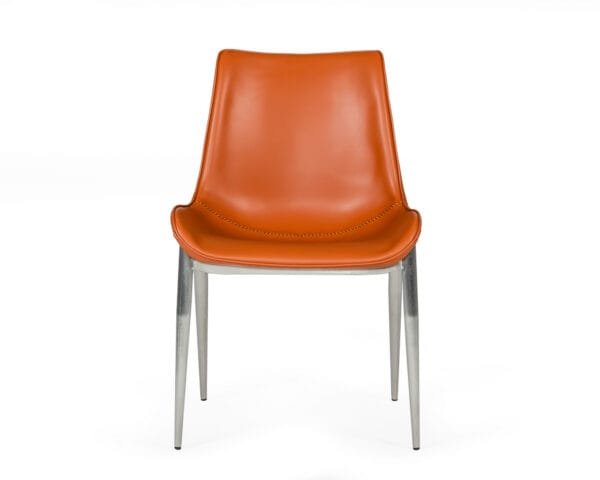 Modrest Holt - Modern Cognac Eco-Leather Dining Chair  (Set of 2) - Image 3
