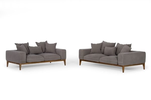 Divani Casa Corina - Modern Grey Fabric Sofa - Image 4