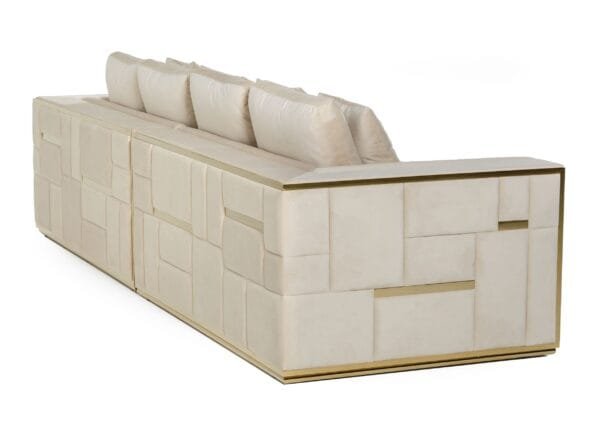 Divani Casa Mobray - Glam Beige and Gold Fabric Sofa - Image 3