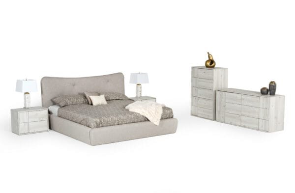 Modrest Alessia - Queen Italian Modern Light Grey Upholstered Bed - Image 4