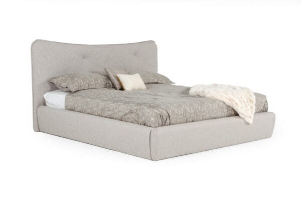 Modrest Alessia - Queen Italian Modern Light Grey Upholstered Bed - Image 2