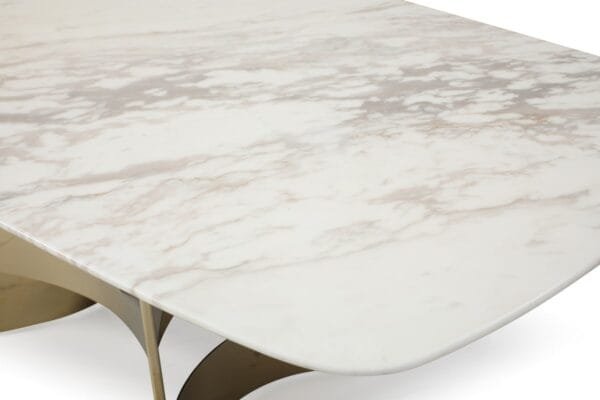 Modrest Marmot - White Marble and Champagne Gold Dining Table - Image 2