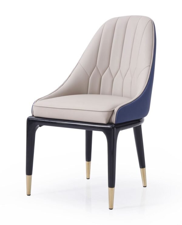 Modrest Marco - Modern Glam Beige & Blue Dining Chair - Image 2