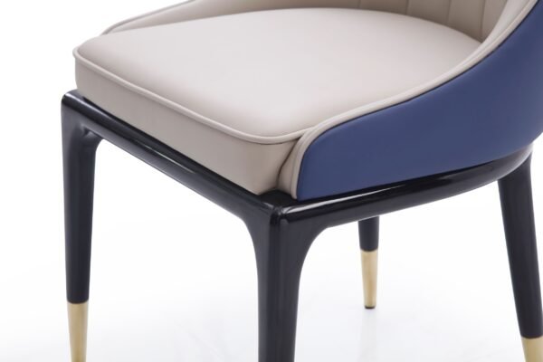 Modrest Marco - Modern Glam Beige & Blue Dining Chair - Image 4