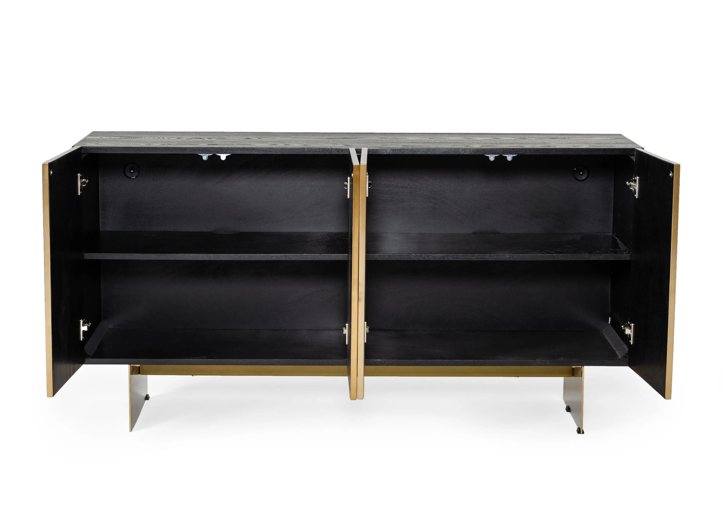 Modrest Perret - Glam Black Ash & Brushed Brass Modern Buffet - Image 2
