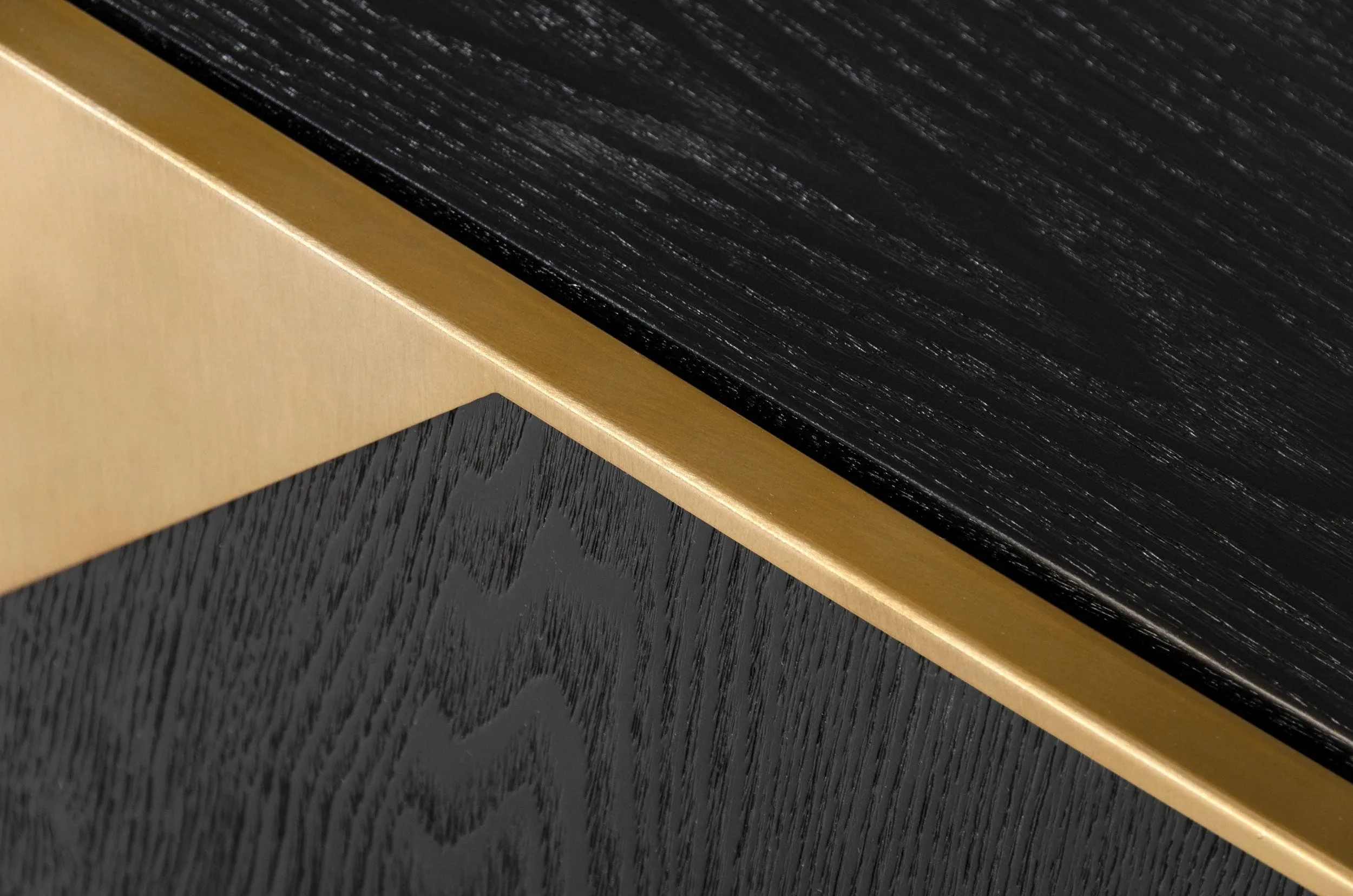 Modrest Perret - Glam Black Ash & Brushed Brass Modern Buffet - Image 3
