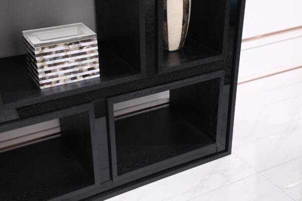 Modrest Suffolk - Contemporary Black Ash Bookcase - Image 5