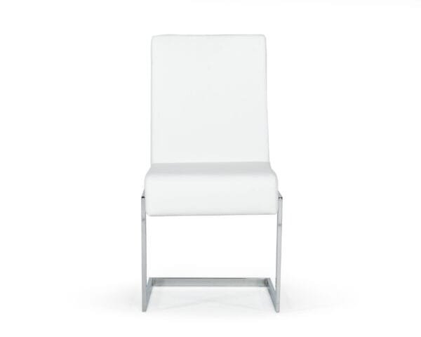 Modrest Batavia - Modern White & Stainless Steel Dining Chair (Set of 2) - Image 2