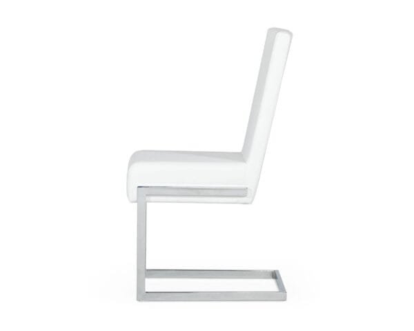 Modrest Batavia - Modern White & Stainless Steel Dining Chair (Set of 2) - Image 3