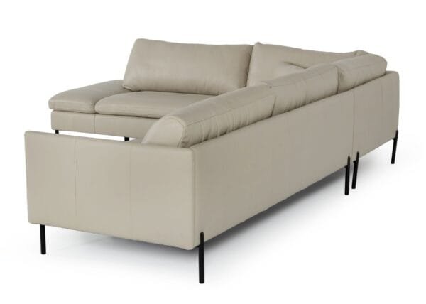Divani Casa Sherry - Modern Grey Leather Left Facing Sectional Sofa - Image 4