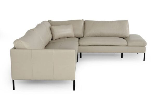 Divani Casa Sherry - Modern Grey Leather Right Facing Sectional Sofa - Image 3