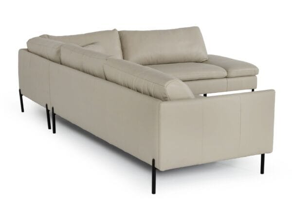 Divani Casa Sherry - Modern Grey Leather Right Facing Sectional Sofa - Image 4