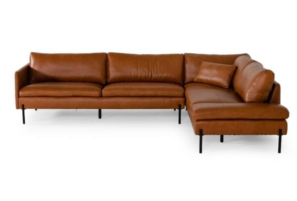 Divani Casa Sherry - Modern Cognac Leather Right Facing Sectional Sofa - Image 2