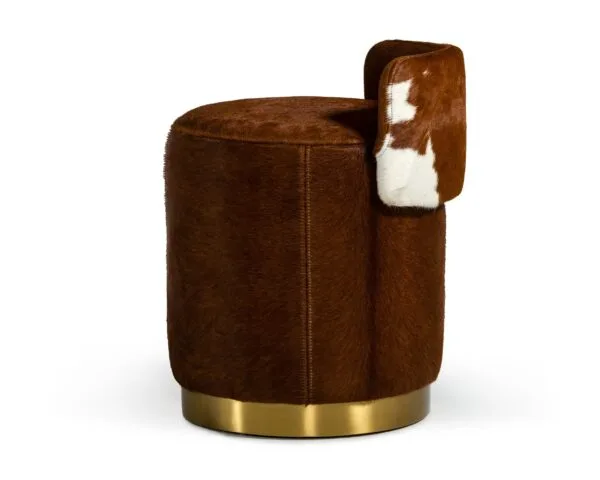 Modrest Belvista - Modern Brown Cowhide Ottoman - Image 2