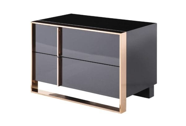Nova Domus Cartier Modern Black & Rosegold Nightstand - Image 4