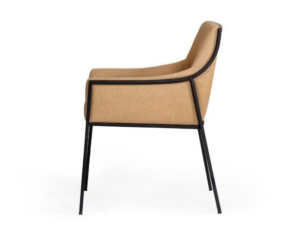 Modrest Raul - Modern Suede Tan Dining Chair - Image 2