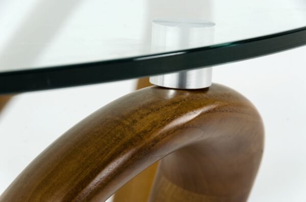 Modrest Lassen - Modern Glass & Walnut Coffee Table - Image 2