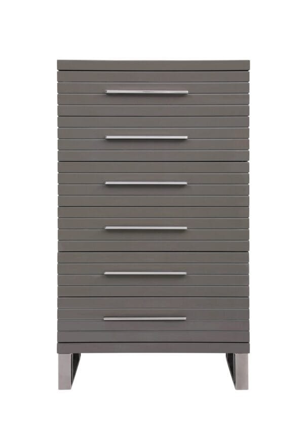 Modrest Splendor - Grey High Gloss Slatted Chest - Image 5