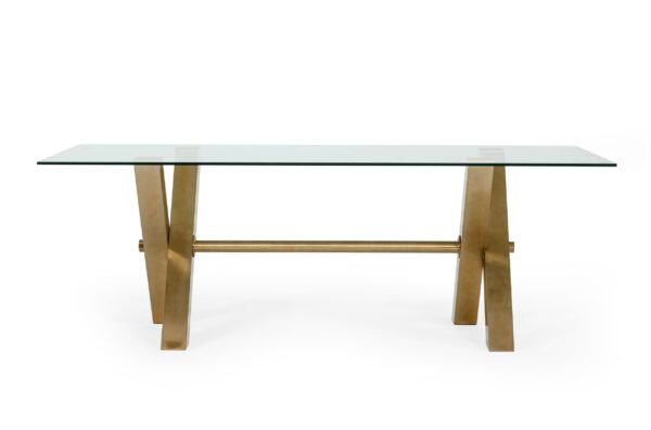 Modrest Dandy - Modern Golden & Glass Dining Table - Image 3