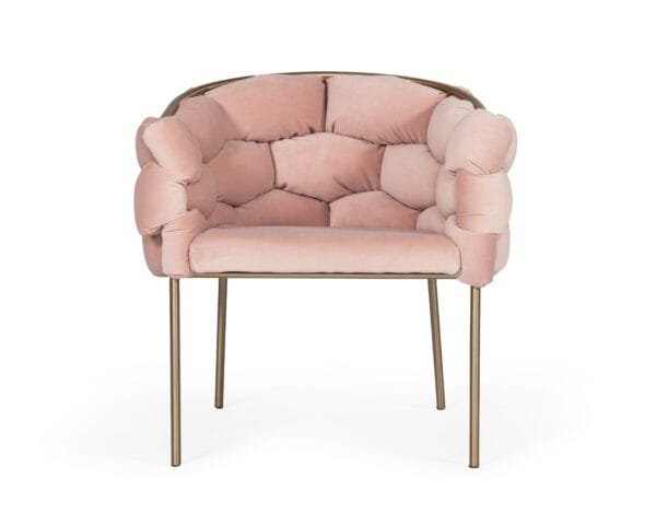 Modrest Debra - Modern Pink Fabric Dining Chair - Image 4