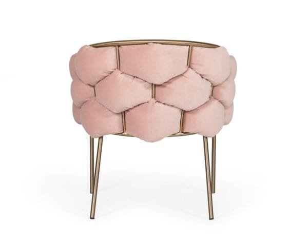 Modrest Debra - Modern Pink Fabric Dining Chair - Image 2