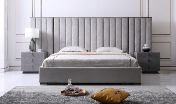 Modrest Buckley - Modern Grey & Black Stainless Steel Bed - Image 4