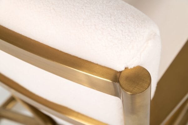 Modrest Haxtun - Modern Cream Sherpa Accent Chair - Image 2