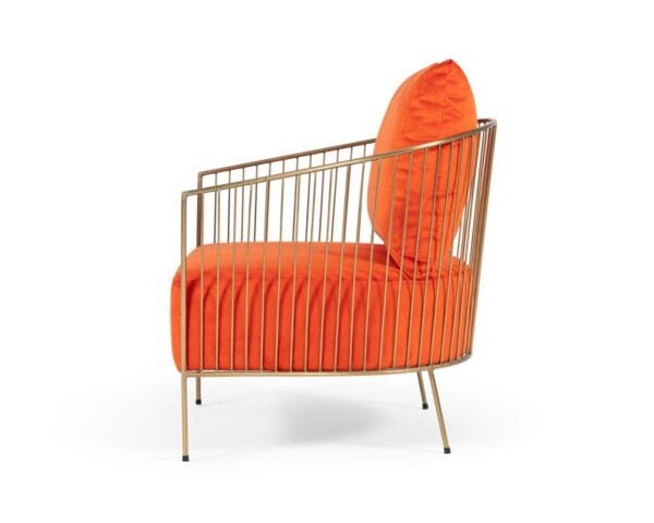 Modrest Loveland - Glam Orange Velvet Accent Chair - Image 2