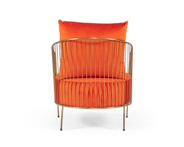 Modrest Loveland - Glam Orange Velvet Accent Chair - Image 3