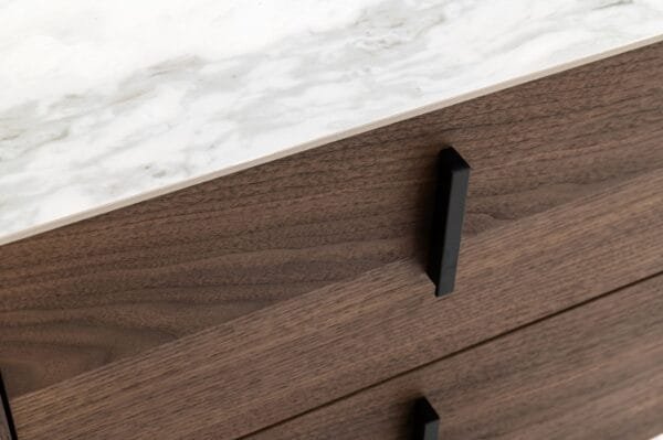 Modrest Chelton - Contemporary White Ceramic & Walnut Dresser