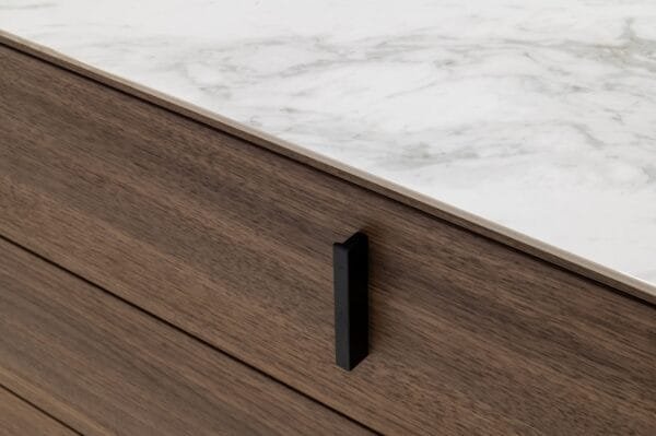 Modrest Chelton - Contemporary White Ceramic & Walnut Dresser - Image 2