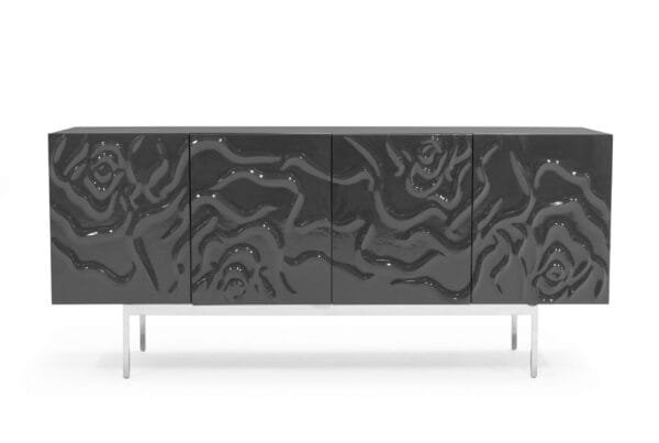Modrest Gwen - Modern Grey High Gloss Buffet - Image 2