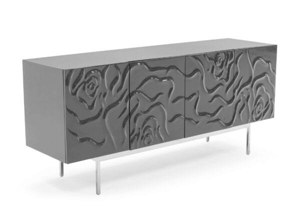 Modrest Gwen - Modern Grey High Gloss Buffet - Image 4