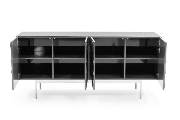 Modrest Gwen - Modern Grey High Gloss Buffet - Image 5
