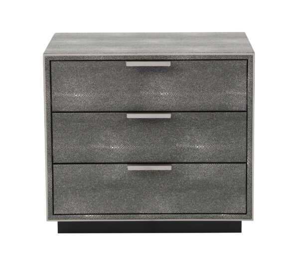 Modrest Dynasty - Modern Shagreen Three Drawer Nightstand