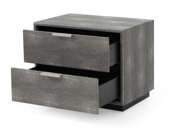 Modrest Dynasty - Modern Shagreen Two Drawer Nightstand - Image 2