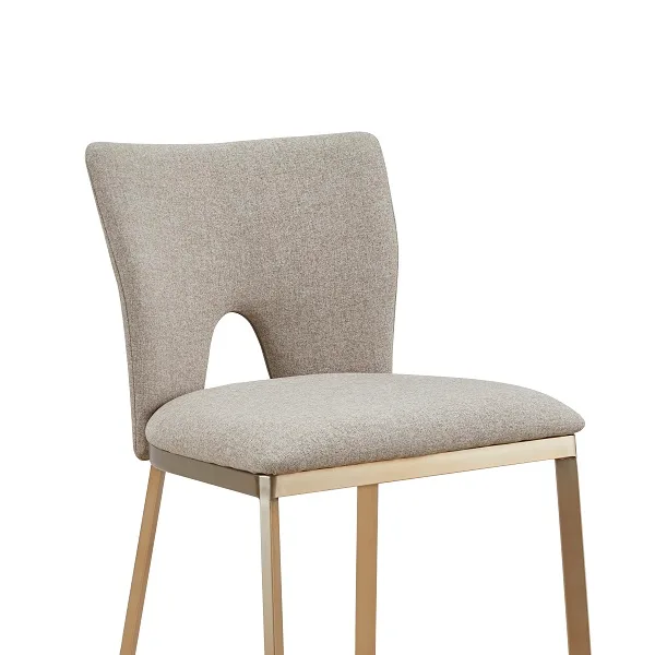 Modrest Burton - Contemporary Beige + Brass Counter Stool Set of Two - Image 2