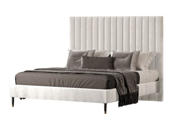 Modrest Hemlock - Contemporary White Fabric  Bed - Image 3