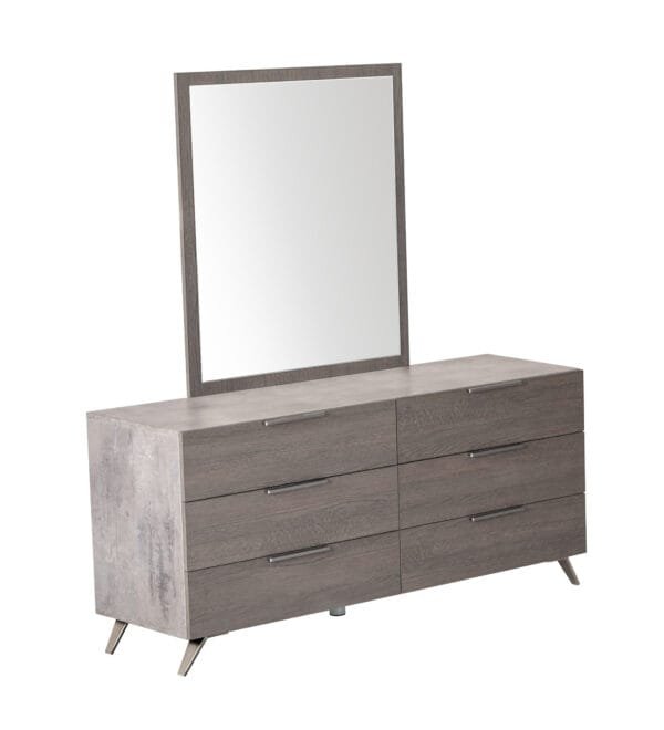 Nova Domus Bronx Italian Modern Faux Concrete & Grey Dresser & Mirror Set - Image 2