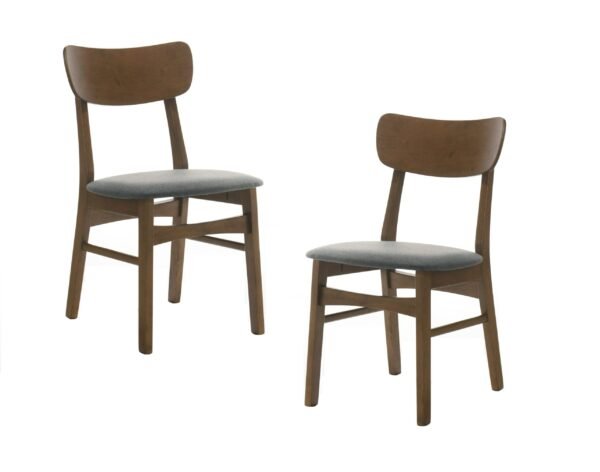 Modrest Castillo - Modern Walnut and  Grey Side Dining Chair (Set of 2) - Image 3