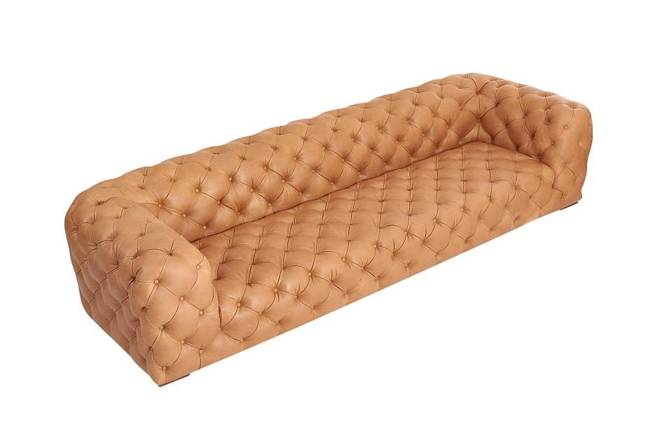 Divani Casa Dexter - Transitional Camel Full Italian Leather Tufted Sofa 1 Divani Casa Dexter - Transitional Camel Full Italian Leather Tufted Sofa