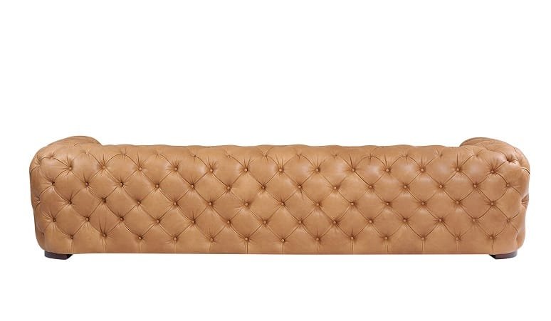 Divani Casa Dexter - Transitional Camel Full Italian Leather Tufted Sofa 3 Divani Casa Dexter - Transitional Camel Full Italian Leather Tufted Sofa - Image 3