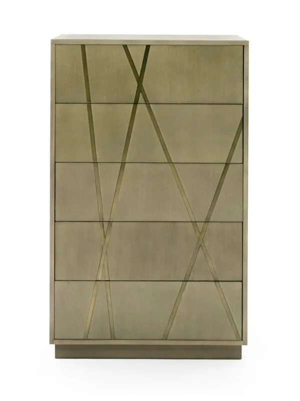 Modrest Nixa - Modern Wide Birch + Brushed Bronze Chest - Image 3