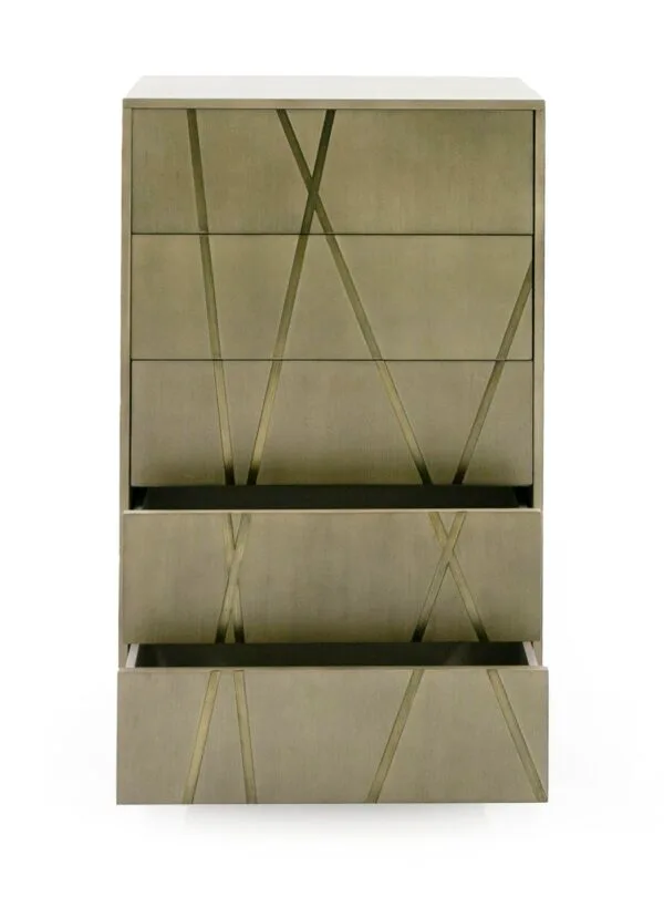 Modrest Nixa - Modern Wide Birch + Brushed Bronze Chest - Image 4