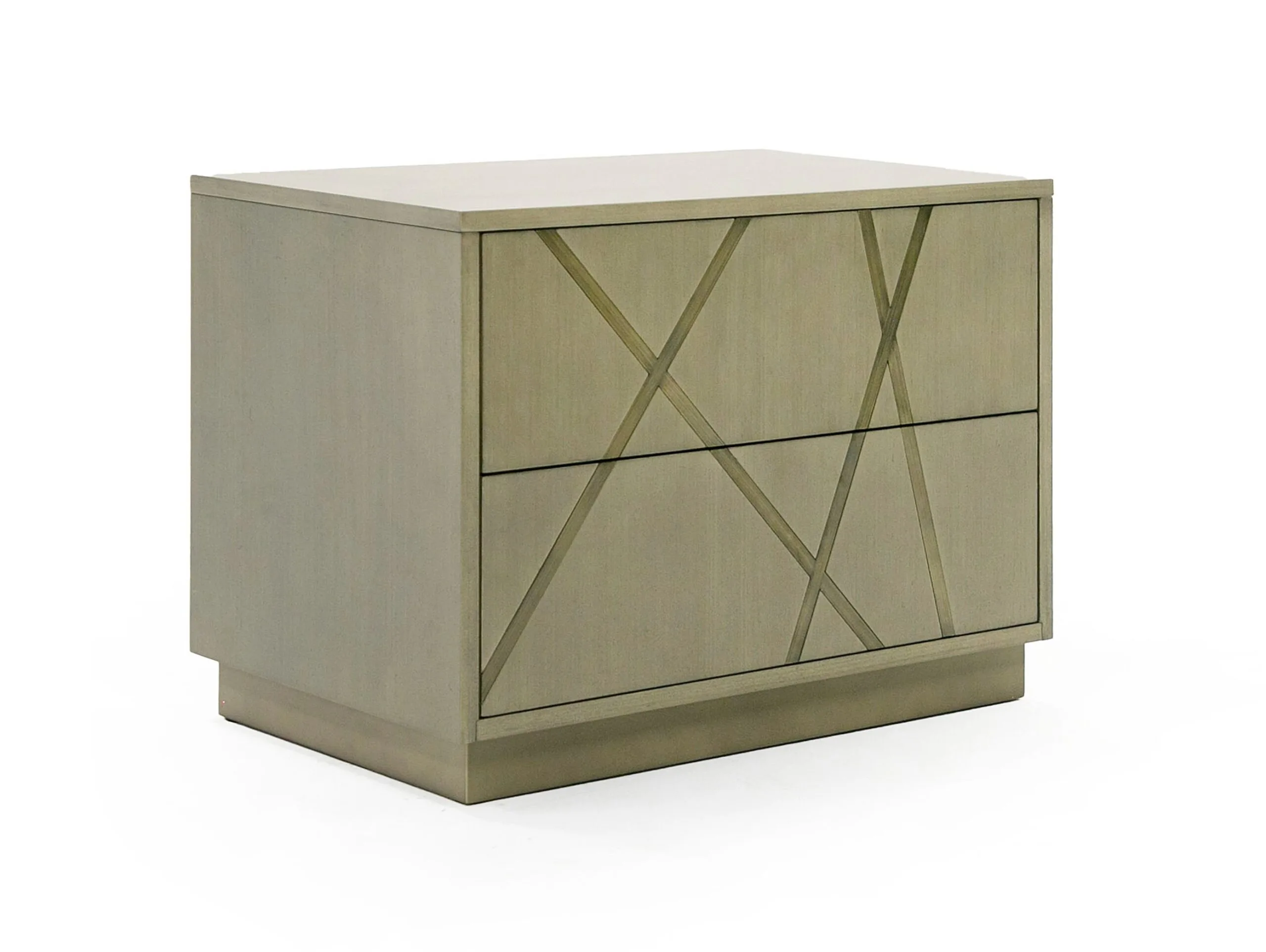 Modrest Nixa - Modern Wide Birch + Brushed Bronze Nightstand - Image 3